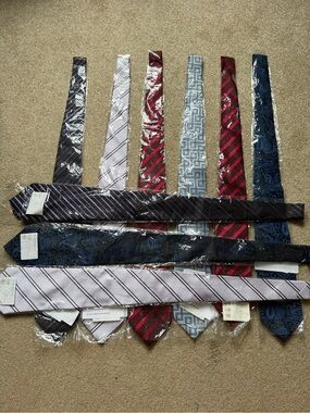 Lot of 9 Kai Long 100% Silk Handmade Men's Neckties Mixed Patterns